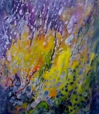 Peinture abstraite en acrylique fluide